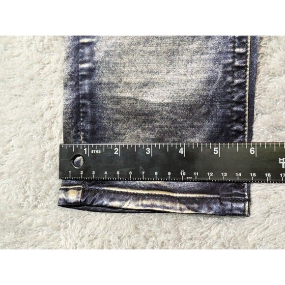 Shiny Blue Silver Bebe Jeans 31 Straight Leg Skinny pants NWT Metallic - Picture 6 of 11